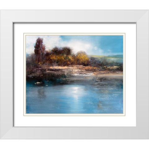 The Lake White Modern Wood Framed Art Print with Double Matting by Di Scenza, Ron