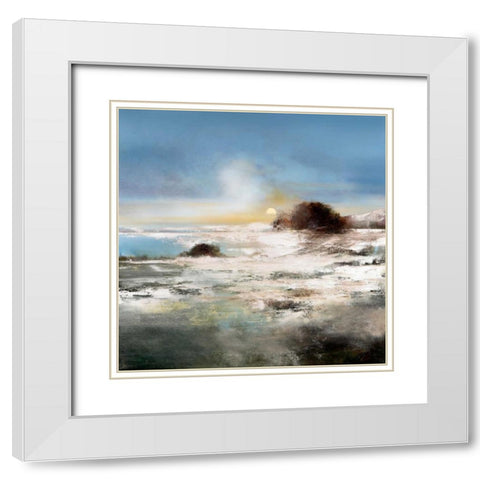 Winter Melt White Modern Wood Framed Art Print with Double Matting by Di Scenza, Ron