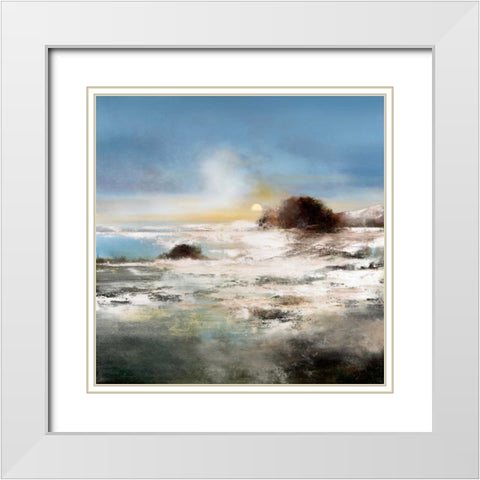 Winter Melt White Modern Wood Framed Art Print with Double Matting by Di Scenza, Ron