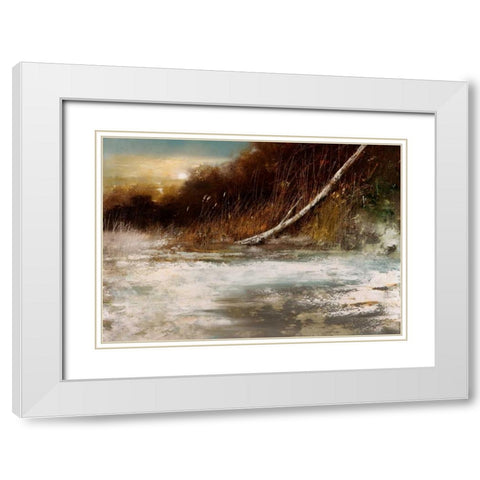 Winter Sunset White Modern Wood Framed Art Print with Double Matting by Di Scenza, Ron