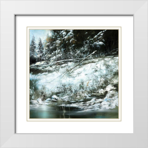 Winters Edge White Modern Wood Framed Art Print with Double Matting by Di Scenza, Ron