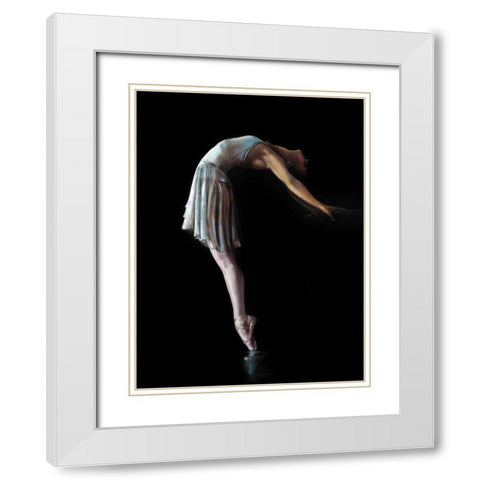 Back Bend White Modern Wood Framed Art Print with Double Matting by Di Scenza, Ron