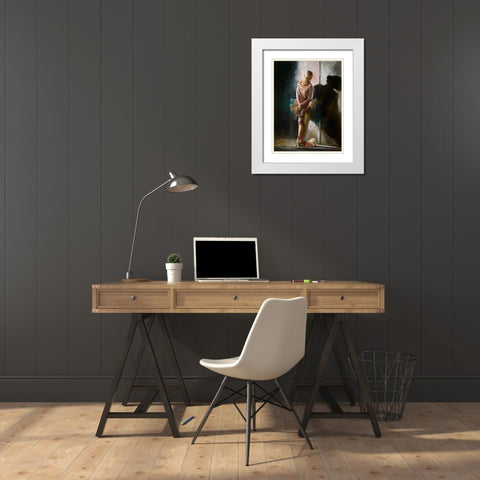 Back Stage White Modern Wood Framed Art Print with Double Matting by Di Scenza, Ron