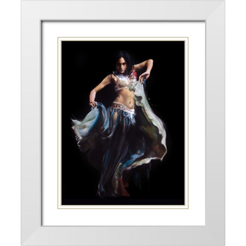 Belly Dance White Modern Wood Framed Art Print with Double Matting by Di Scenza, Ron