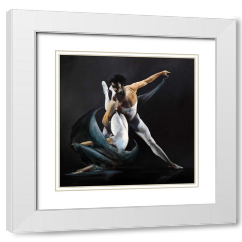 Swish White Modern Wood Framed Art Print with Double Matting by Di Scenza, Ron