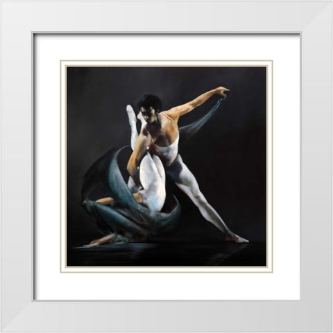 Swish White Modern Wood Framed Art Print with Double Matting by Di Scenza, Ron