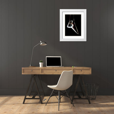 The Acrobat White Modern Wood Framed Art Print with Double Matting by Di Scenza, Ron