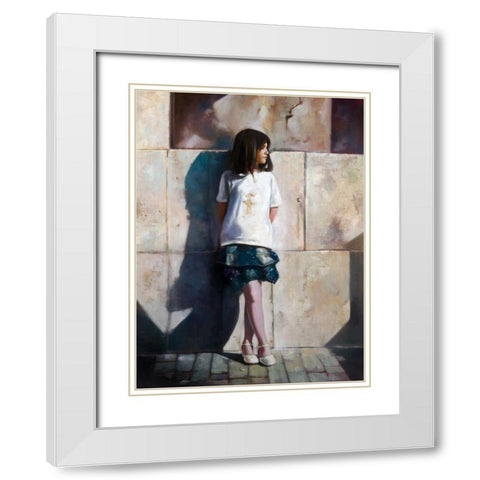 Pink Stockings White Modern Wood Framed Art Print with Double Matting by Di Scenza, Ron