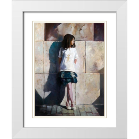 Pink Stockings White Modern Wood Framed Art Print with Double Matting by Di Scenza, Ron