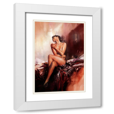 Red Light White Modern Wood Framed Art Print with Double Matting by Di Scenza, Ron