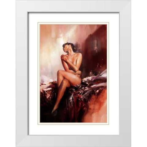 Red Light White Modern Wood Framed Art Print with Double Matting by Di Scenza, Ron