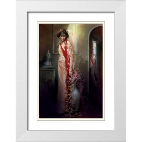 Soft Touch White Modern Wood Framed Art Print with Double Matting by Di Scenza, Ron