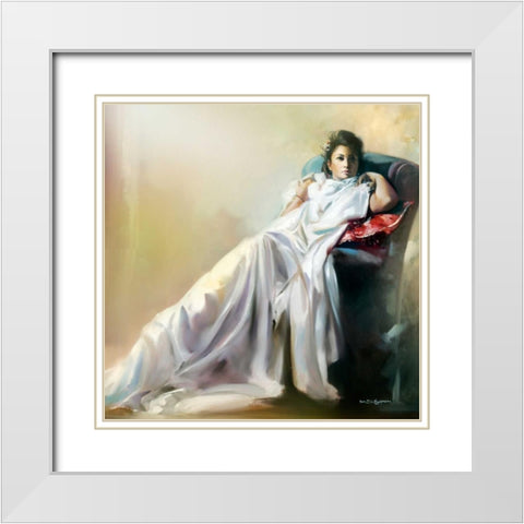 Thinking White Modern Wood Framed Art Print with Double Matting by Di Scenza, Ron