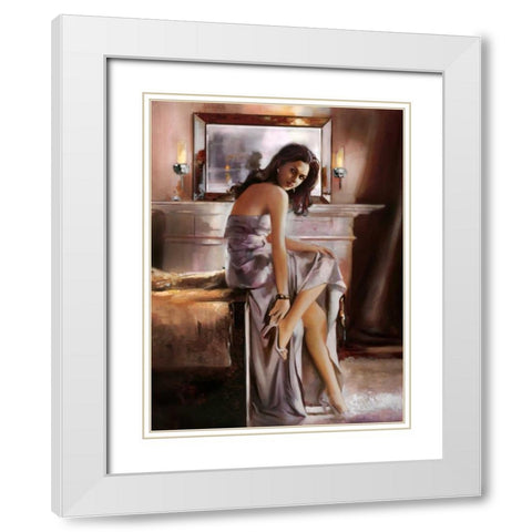 Stepping Out White Modern Wood Framed Art Print with Double Matting by Di Scenza, Ron