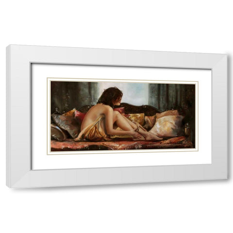 Morning Pause White Modern Wood Framed Art Print with Double Matting by Di Scenza, Ron