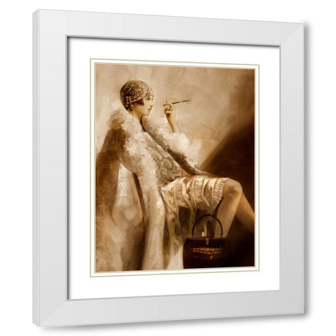 Flapper White Modern Wood Framed Art Print with Double Matting by Di Scenza, Ron