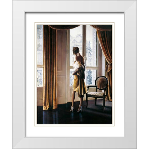 Parisienne White Modern Wood Framed Art Print with Double Matting by Di Scenza, Ron