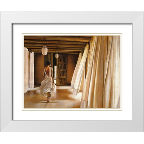 Desert Breeze White Modern Wood Framed Art Print with Double Matting by Di Scenza, Ron