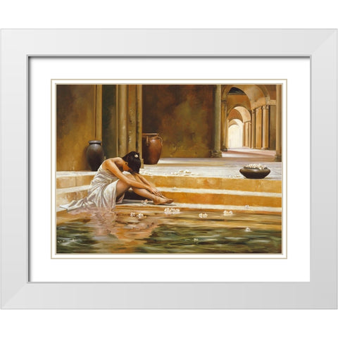 Healing Water White Modern Wood Framed Art Print with Double Matting by Di Scenza, Ron