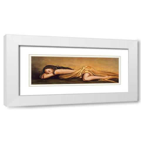 Resting White Modern Wood Framed Art Print with Double Matting by Di Scenza, Ron