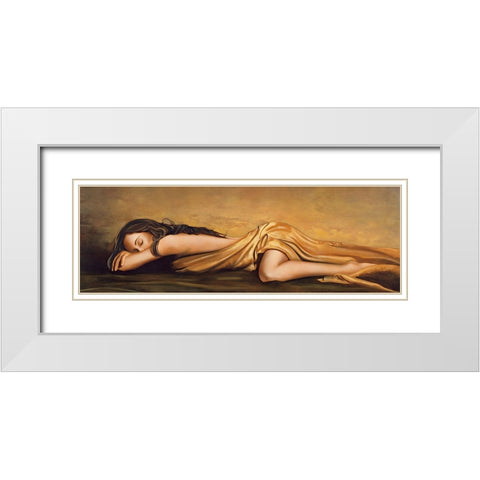 Resting White Modern Wood Framed Art Print with Double Matting by Di Scenza, Ron