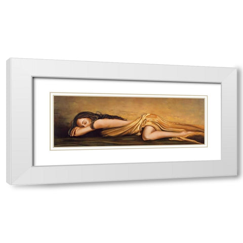 Resting White Modern Wood Framed Art Print with Double Matting by Di Scenza, Ron