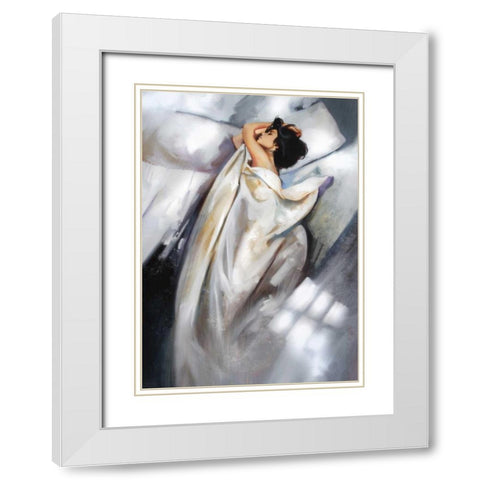 Morning Light White Modern Wood Framed Art Print with Double Matting by Di Scenza, Ron
