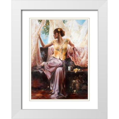 Morning Splendor White Modern Wood Framed Art Print with Double Matting by Di Scenza, Ron