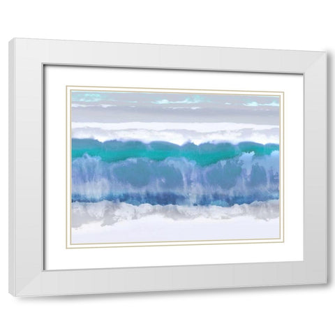 Undertones in Blue White Modern Wood Framed Art Print with Double Matting by Springer, Rachel