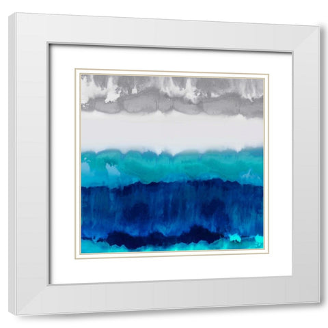Blue Spectrum White Modern Wood Framed Art Print with Double Matting by Springer, Rachel