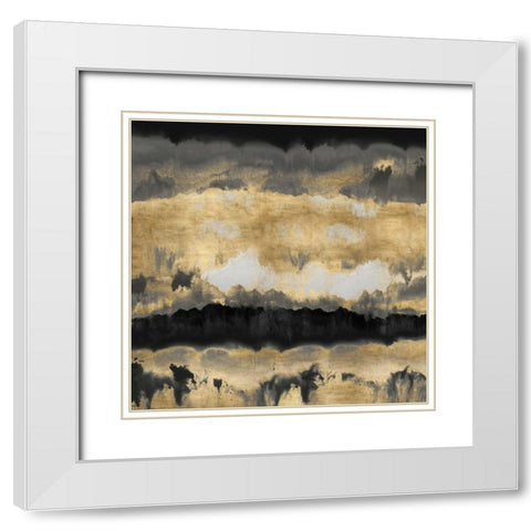 Spectrum in Gold and Black White Modern Wood Framed Art Print with Double Matting by Springer, Rachel
