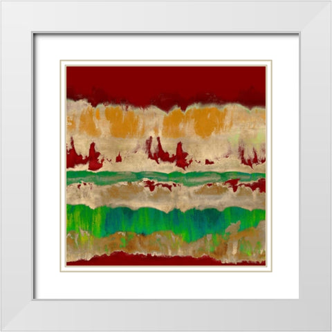 Wholeheartedly in Red White Modern Wood Framed Art Print with Double Matting by Springer, Rachel