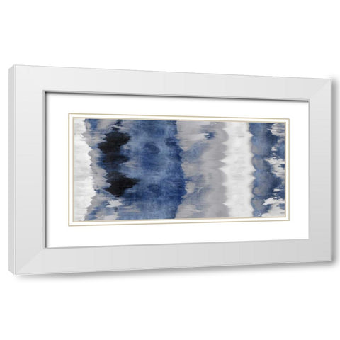 Resonate - Indigo White Modern Wood Framed Art Print with Double Matting by Springer, Rachel