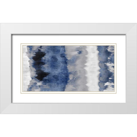 Resonate - Indigo White Modern Wood Framed Art Print with Double Matting by Springer, Rachel