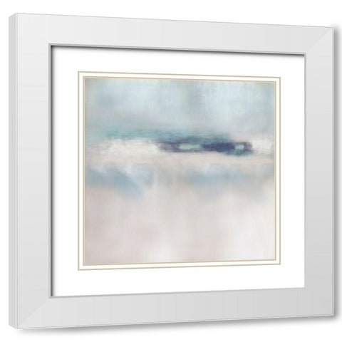 Suspend in Aqua White Modern Wood Framed Art Print with Double Matting by Springer, Rachel