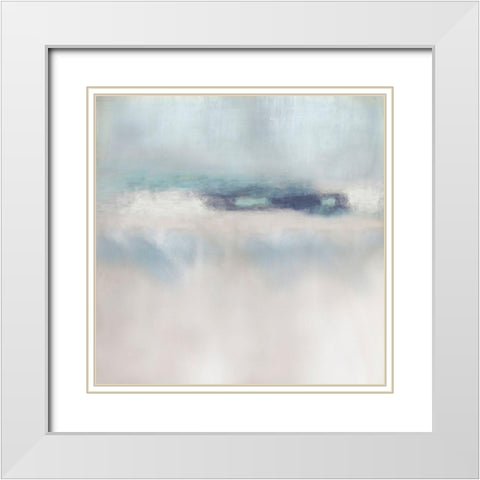 Suspend in Aqua White Modern Wood Framed Art Print with Double Matting by Springer, Rachel