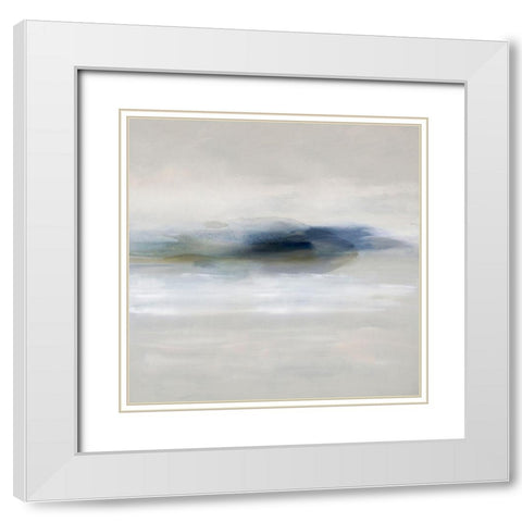 Suspend in Indigo White Modern Wood Framed Art Print with Double Matting by Springer, Rachel