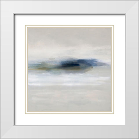 Suspend in Indigo White Modern Wood Framed Art Print with Double Matting by Springer, Rachel