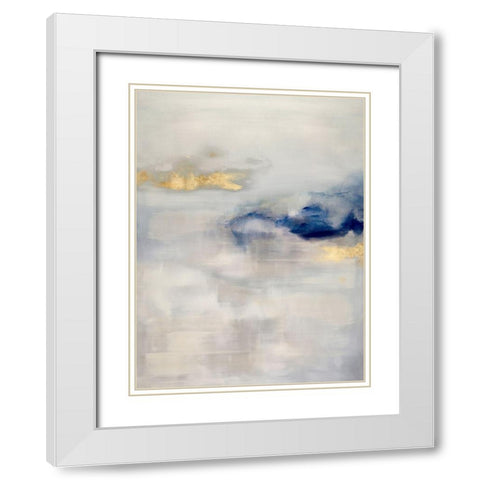 Ethereal with Blue I White Modern Wood Framed Art Print with Double Matting by Springer, Rachel