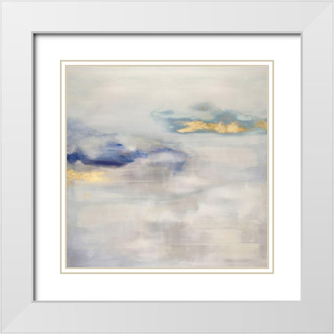 Ethereal with Blue II White Modern Wood Framed Art Print with Double Matting by Springer, Rachel