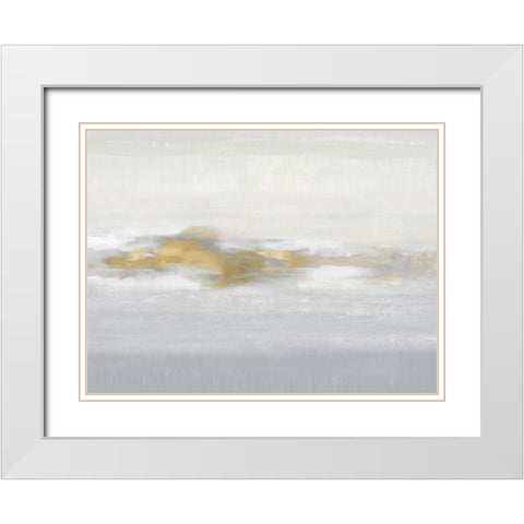 Ethereal with Gold I White Modern Wood Framed Art Print with Double Matting by Springer, Rachel