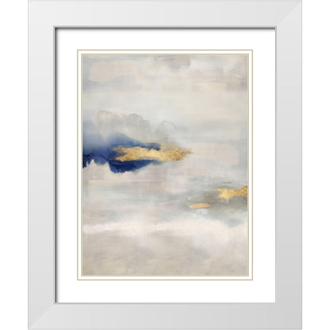 Ethereal with Blue V White Modern Wood Framed Art Print with Double Matting by Springer, Rachel
