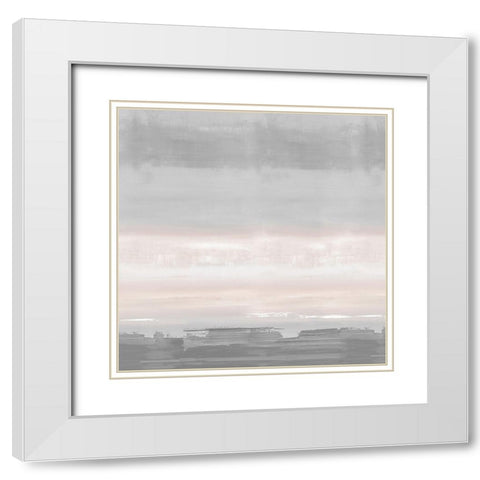 Blush Horizon White Modern Wood Framed Art Print with Double Matting by Springer, Rachel