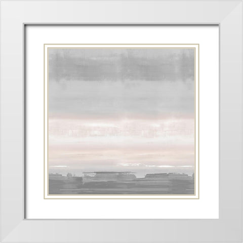 Blush Horizon White Modern Wood Framed Art Print with Double Matting by Springer, Rachel