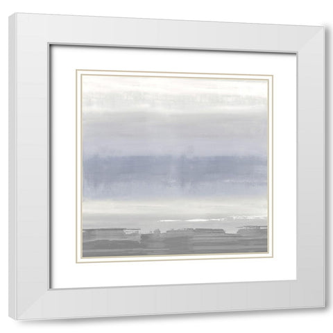 Gray on Gray White Modern Wood Framed Art Print with Double Matting by Springer, Rachel
