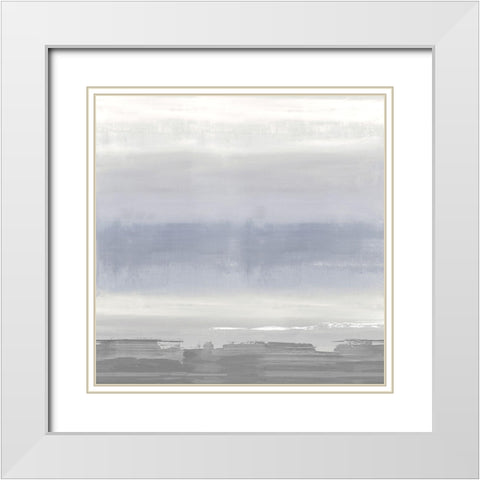 Gray on Gray White Modern Wood Framed Art Print with Double Matting by Springer, Rachel
