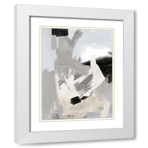 Layers I White Modern Wood Framed Art Print with Double Matting by Springer, Rachel