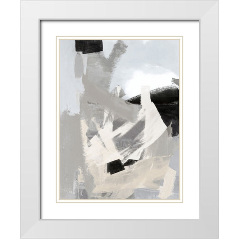 Layers I White Modern Wood Framed Art Print with Double Matting by Springer, Rachel