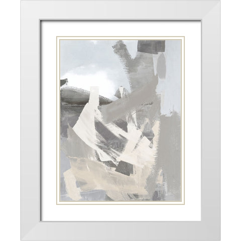 Layers III White Modern Wood Framed Art Print with Double Matting by Springer, Rachel