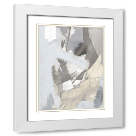 Layers IV White Modern Wood Framed Art Print with Double Matting by Springer, Rachel